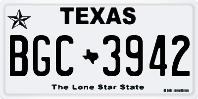 TX license plate BGC3942