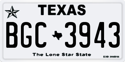TX license plate BGC3943