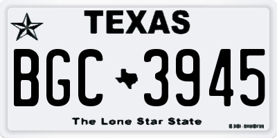 TX license plate BGC3945