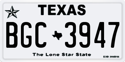 TX license plate BGC3947