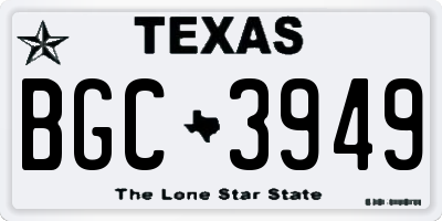TX license plate BGC3949