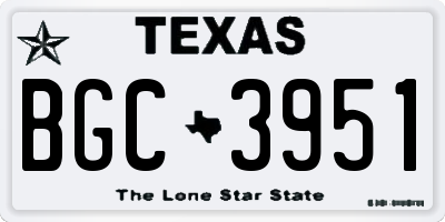TX license plate BGC3951