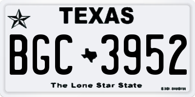 TX license plate BGC3952