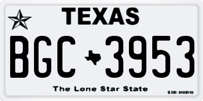 TX license plate BGC3953