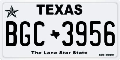 TX license plate BGC3956