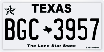 TX license plate BGC3957