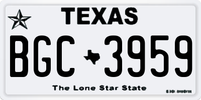 TX license plate BGC3959