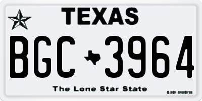 TX license plate BGC3964