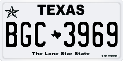 TX license plate BGC3969