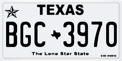 TX license plate BGC3970