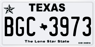 TX license plate BGC3973