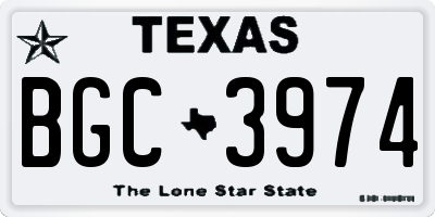 TX license plate BGC3974
