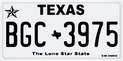 TX license plate BGC3975