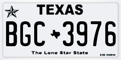 TX license plate BGC3976