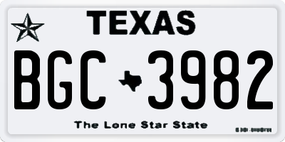 TX license plate BGC3982