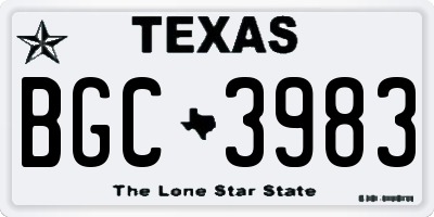 TX license plate BGC3983