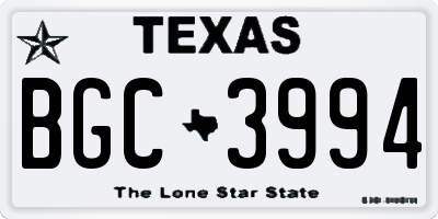 TX license plate BGC3994