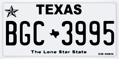 TX license plate BGC3995