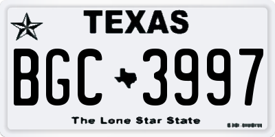 TX license plate BGC3997