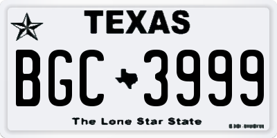 TX license plate BGC3999