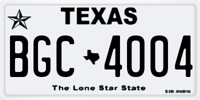 TX license plate BGC4004
