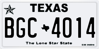 TX license plate BGC4014