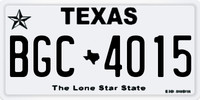 TX license plate BGC4015