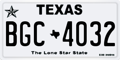 TX license plate BGC4032
