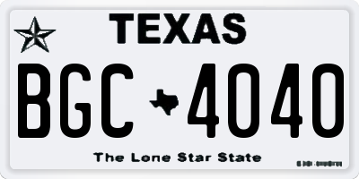 TX license plate BGC4040