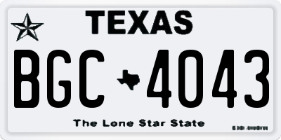 TX license plate BGC4043