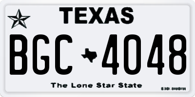 TX license plate BGC4048