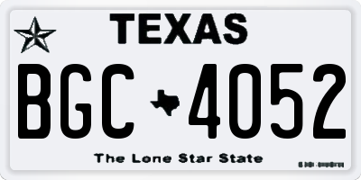 TX license plate BGC4052