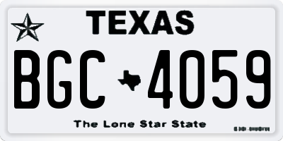 TX license plate BGC4059