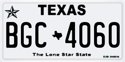 TX license plate BGC4060