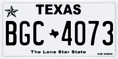 TX license plate BGC4073
