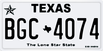 TX license plate BGC4074