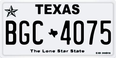 TX license plate BGC4075