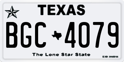 TX license plate BGC4079