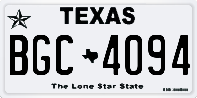 TX license plate BGC4094