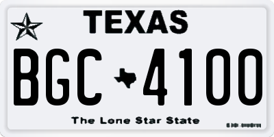 TX license plate BGC4100