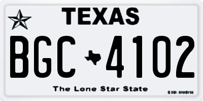 TX license plate BGC4102