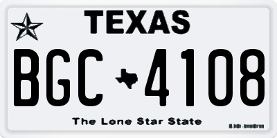TX license plate BGC4108