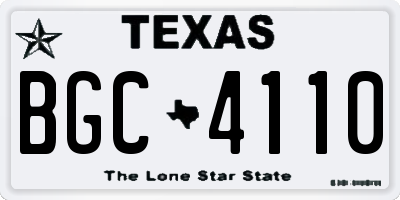 TX license plate BGC4110