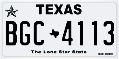 TX license plate BGC4113