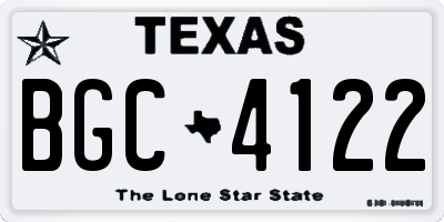 TX license plate BGC4122