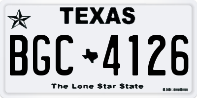 TX license plate BGC4126