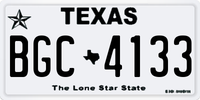 TX license plate BGC4133