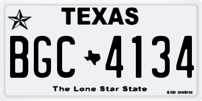 TX license plate BGC4134