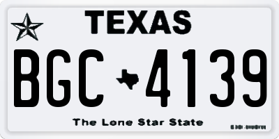 TX license plate BGC4139