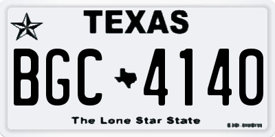 TX license plate BGC4140